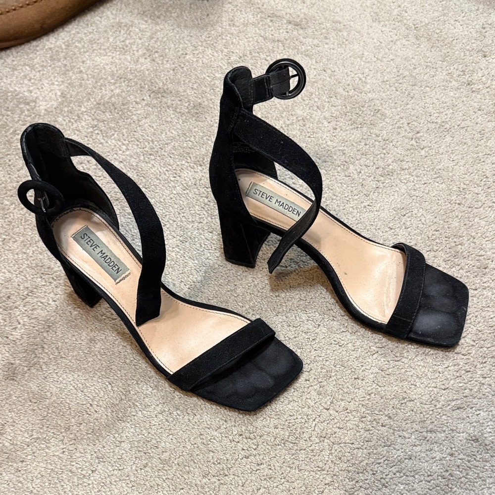 Steve Madden Black Strappy Heels